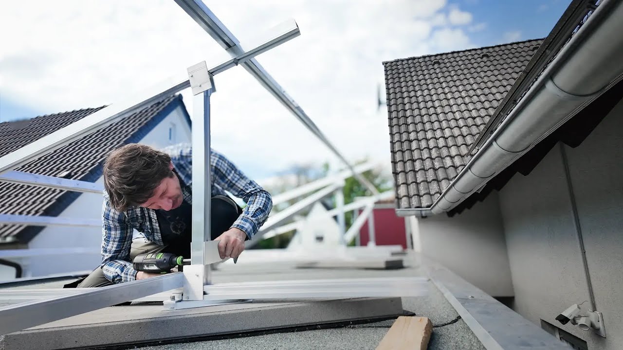 Solarunterkonstruktion für den Carport – mit No Name Solar® Montageschienen