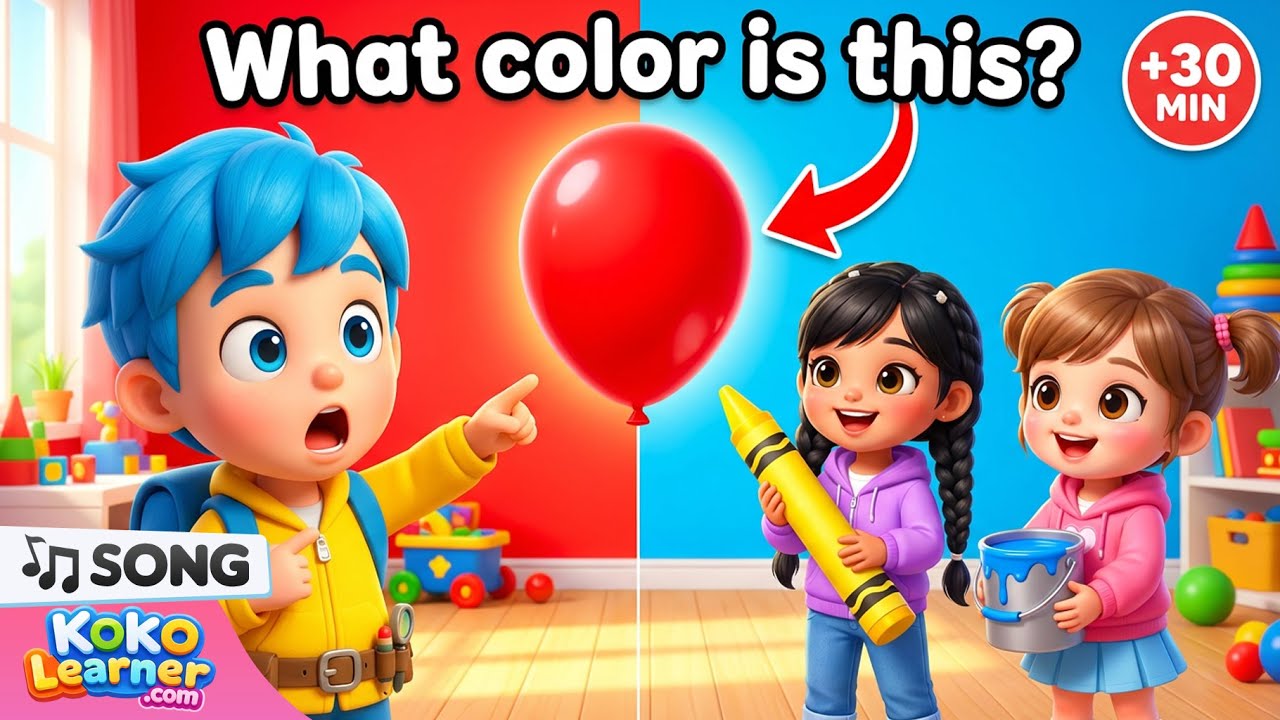 Color Song for Toddlers 🎨 | Learn Colors for Kids | 30 Minutes | Koko Learner