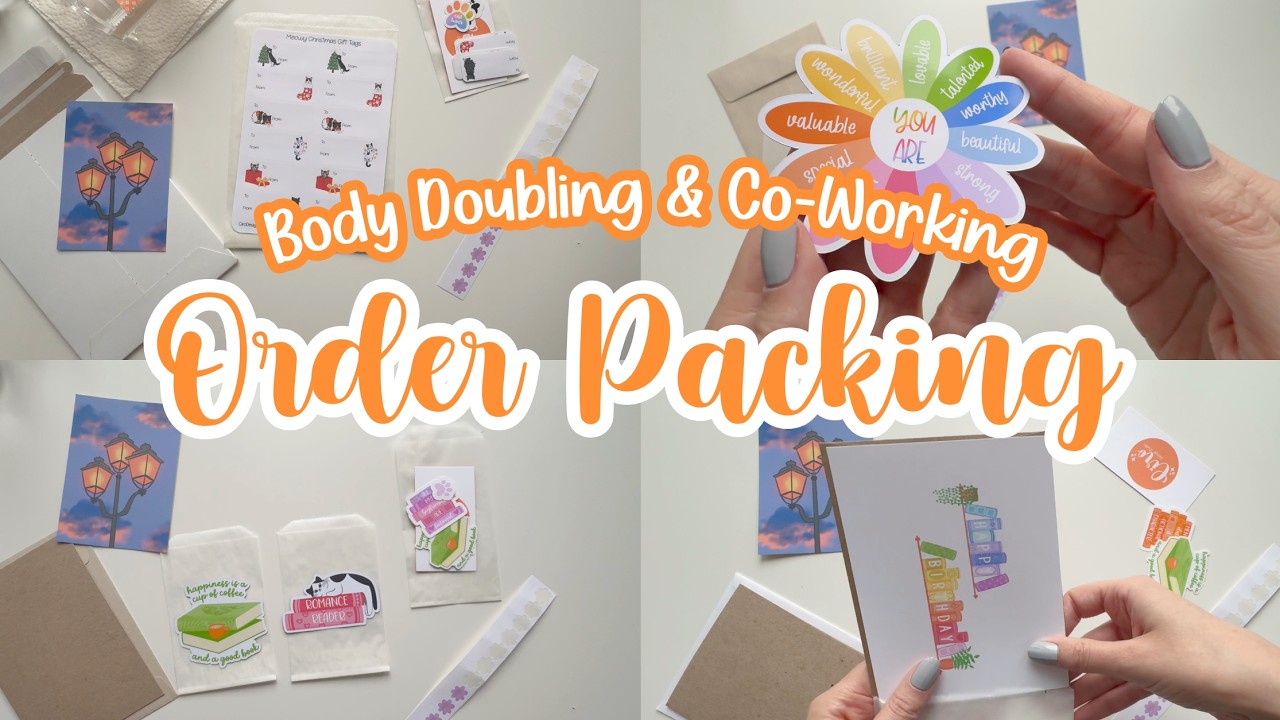 ASMR Pack Orders With Me ✿ Small Business Body Doubling & Co-Working ✿ No Talking & No Music