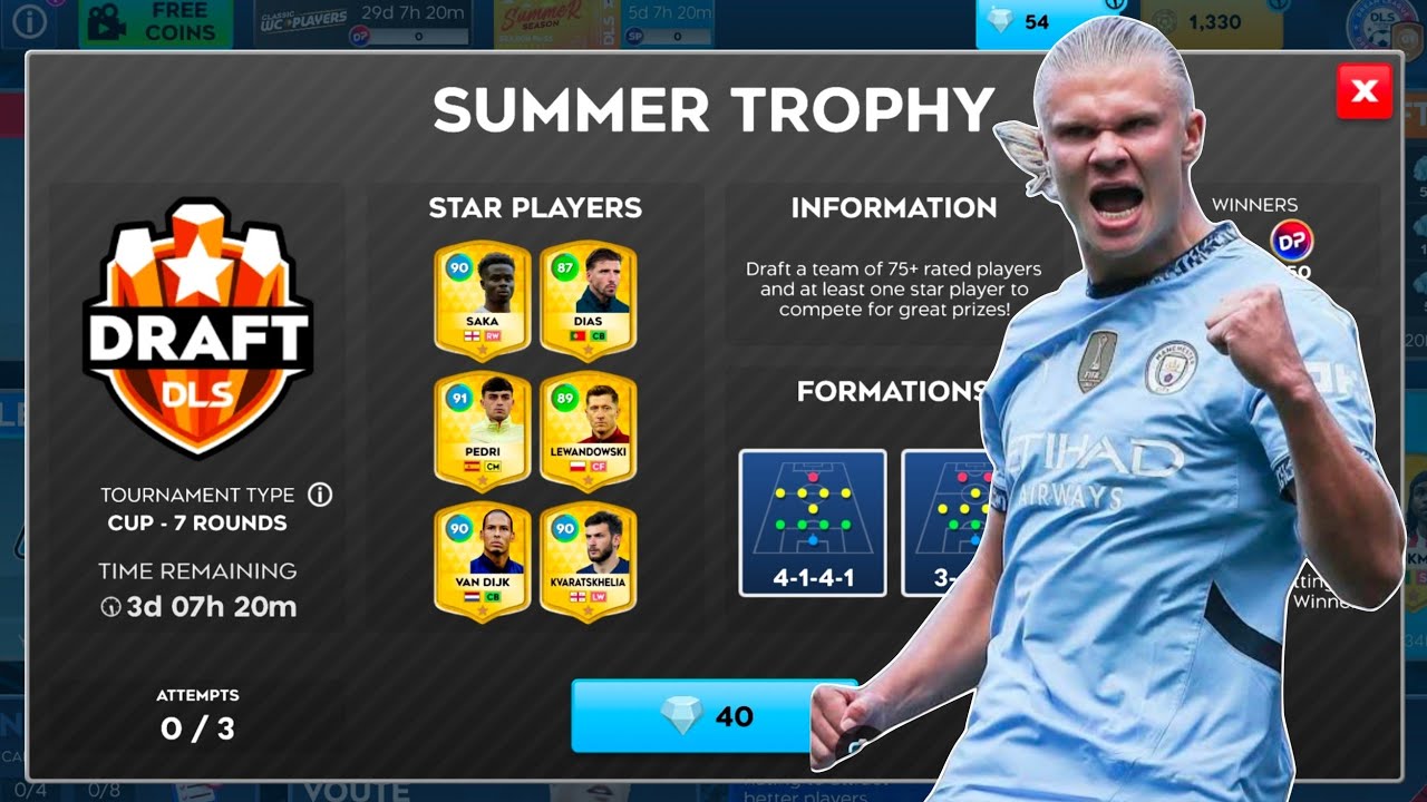 DLS 26 THE GREAT DREAM DRAFT WIN WITH HALLAND. FTG HD KING 