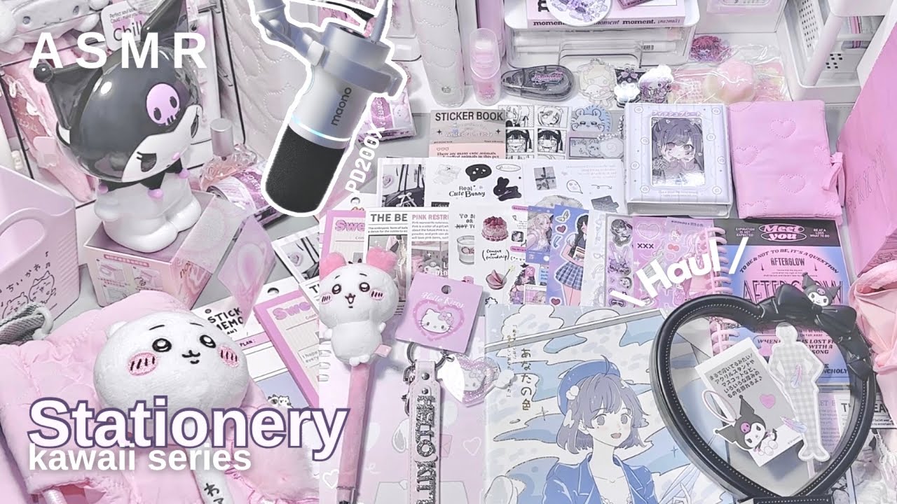 ASMR Stationery haul kawaii series 🎀 aesthetic cozy unboxing | #maono PD200x mic 🎤♥