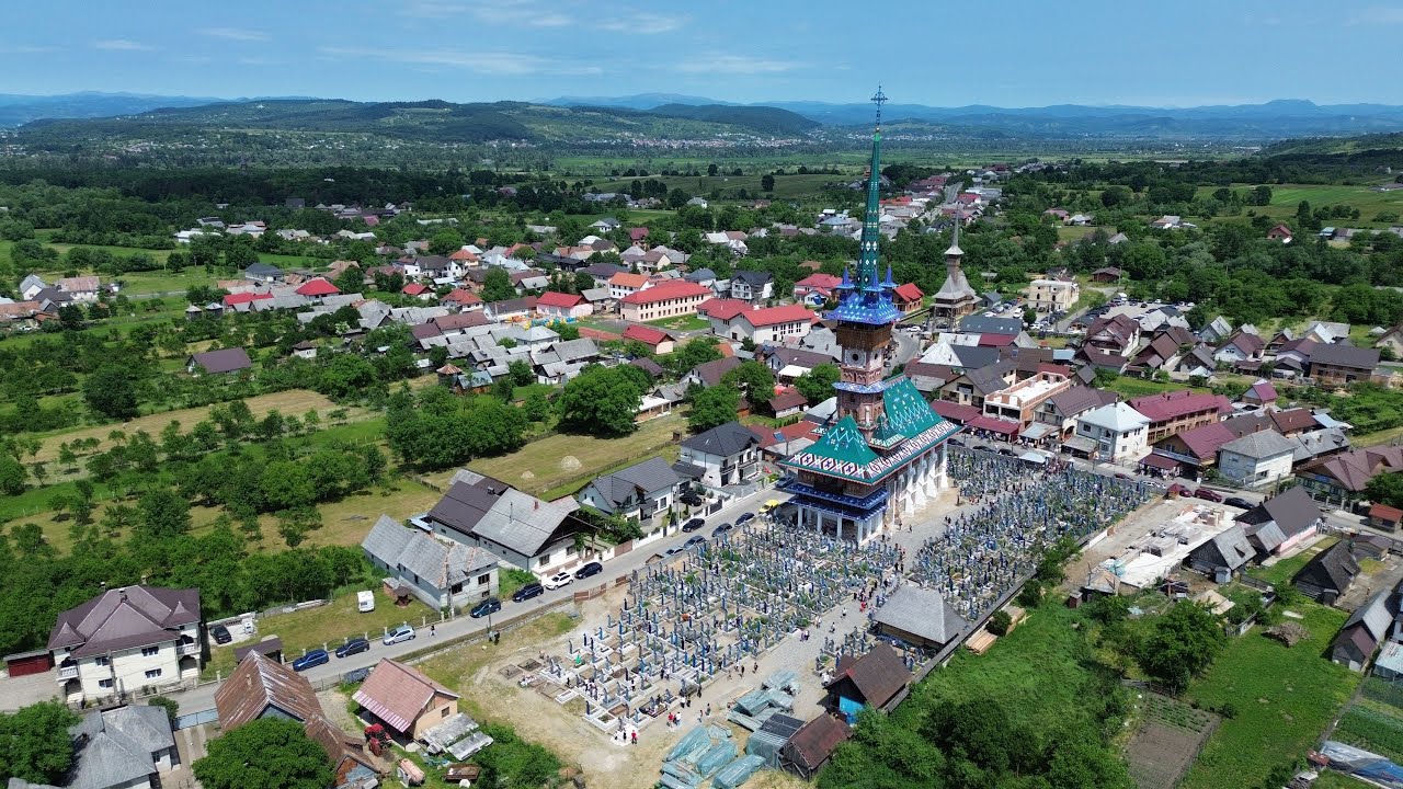 Sapanta - Cimitirul Vesel, Maramures, filmare drona