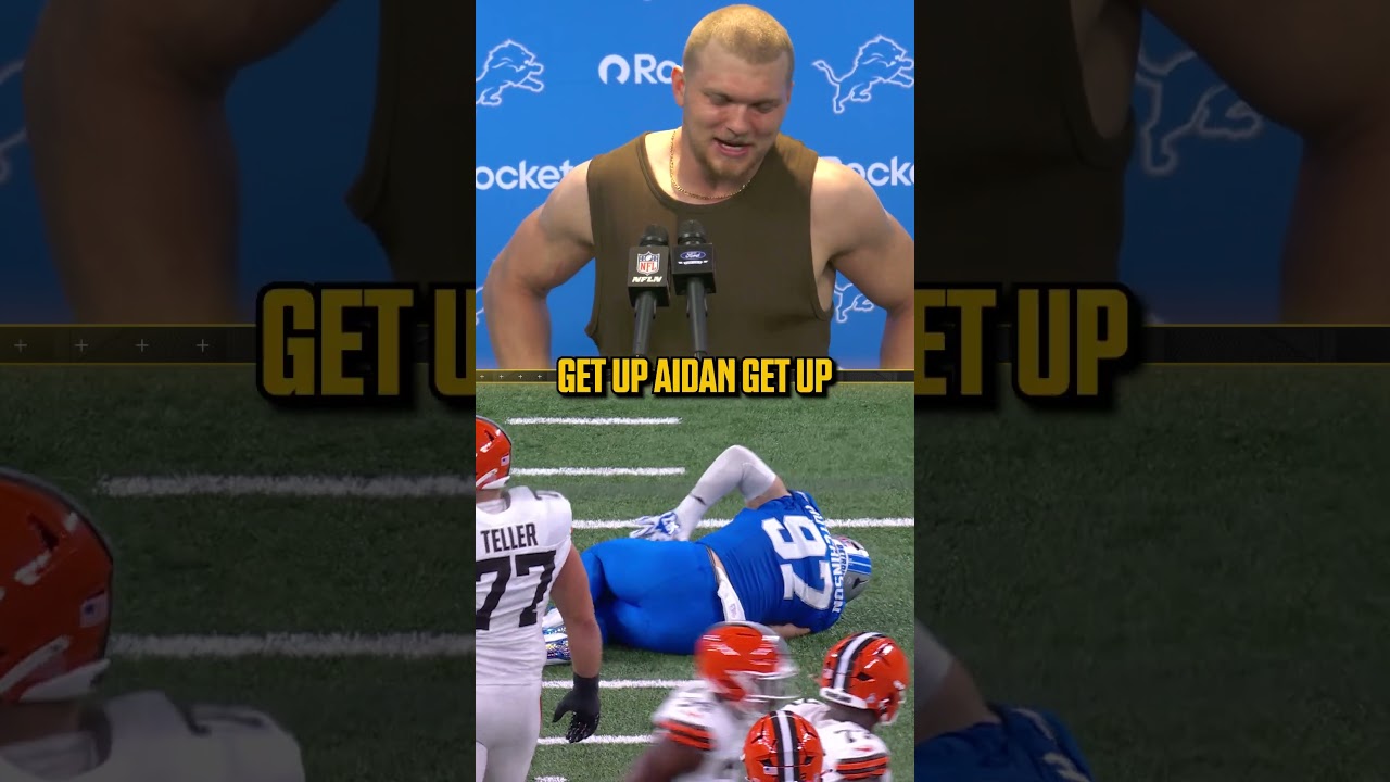 Aidan Hutchinson on his injury scare during game 😂 #lions #detroit #nfc #NFL #football