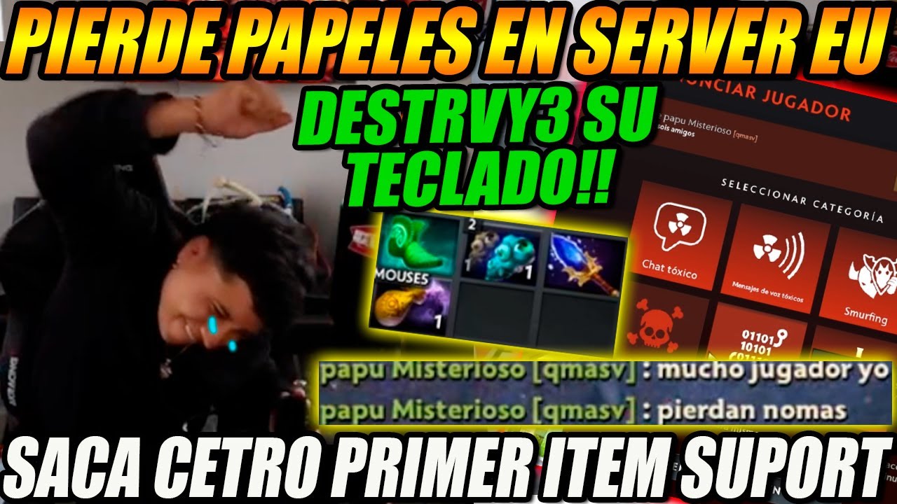 MACARIUS pierde papeles y d3strvy3 TECLADO en server EU| team se qda AFK x cetro primer item suport🤣