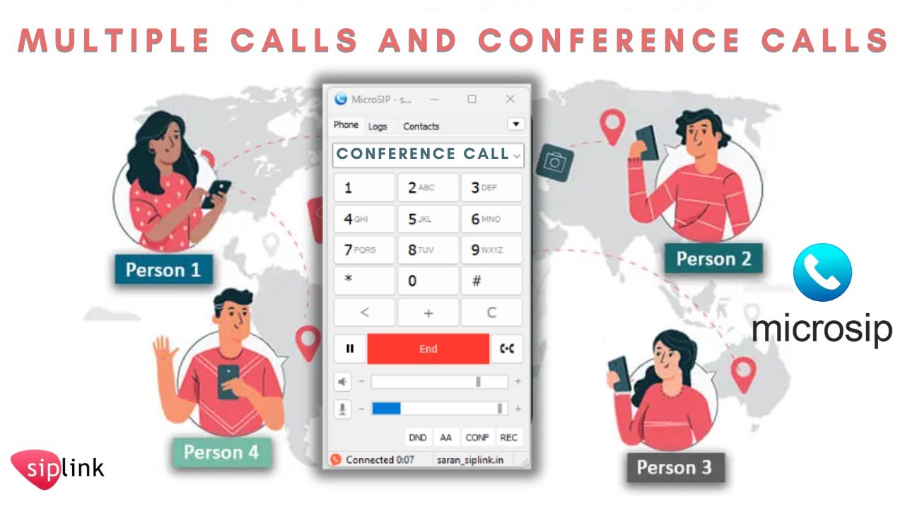 Microsip VOIP Softphone Multiple Calls and Conference Calls | Siplink | Global Callings