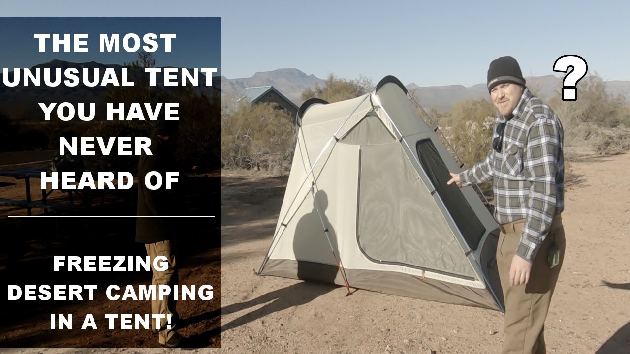 The Snow Peak Alpha Breeze & Kodiak Canvas Truck Tent in freezing desert overnight trip