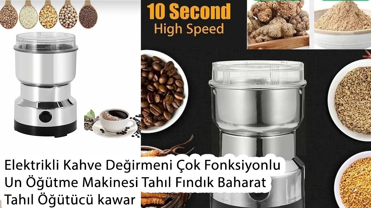 Elektrikli Kahve Değirmeni Çok Fonksiyonlu Un Öğütme Makinesi Tahıl Fındık Baharat Öğütücü kawar