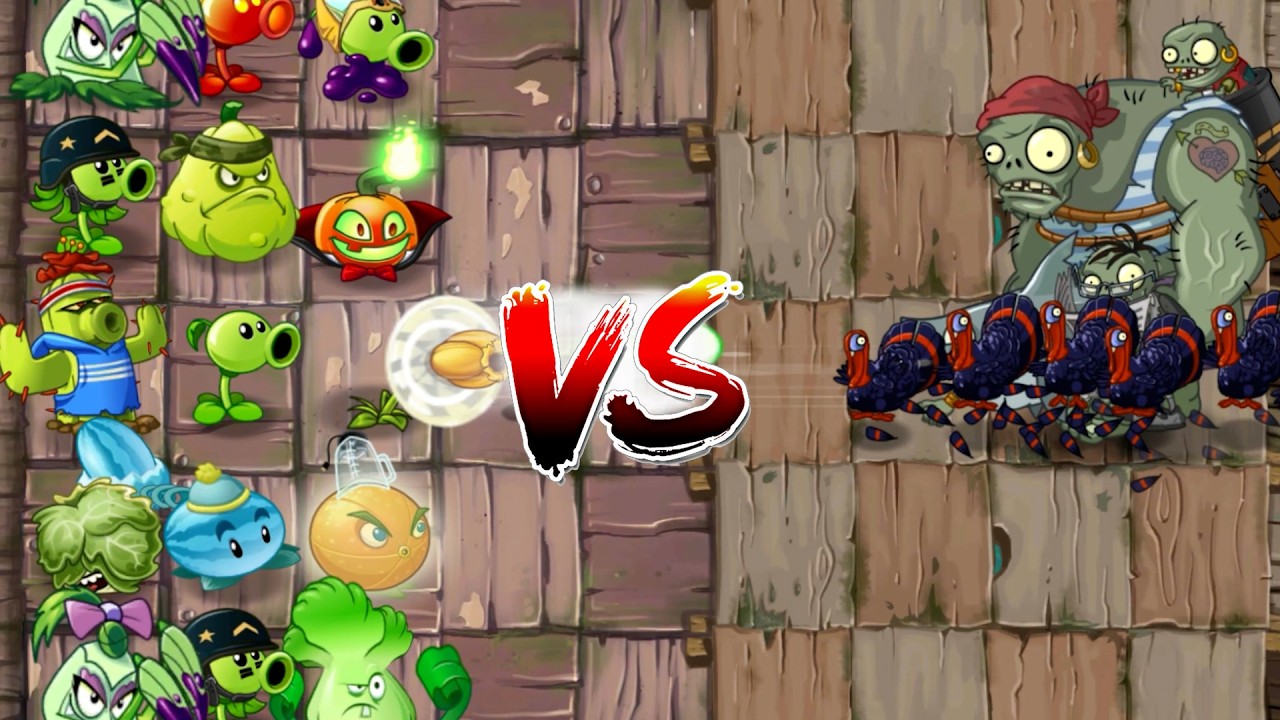 PvZ 2 - Random Team plant Vs Turkey & Gagantuar Zombies - Which side will win ?#pvzgameplay #zombie