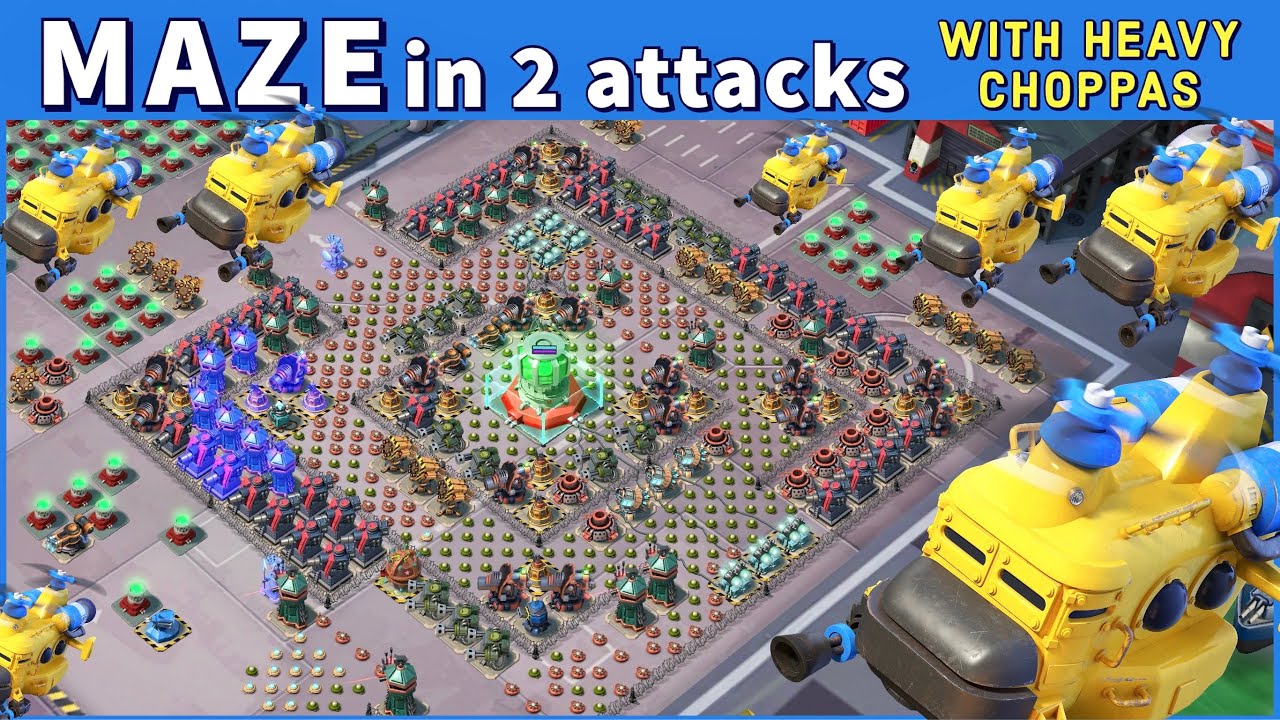 Heavy Choppas on MAZE - BOOM BEACH operation attack strategy & gameplay