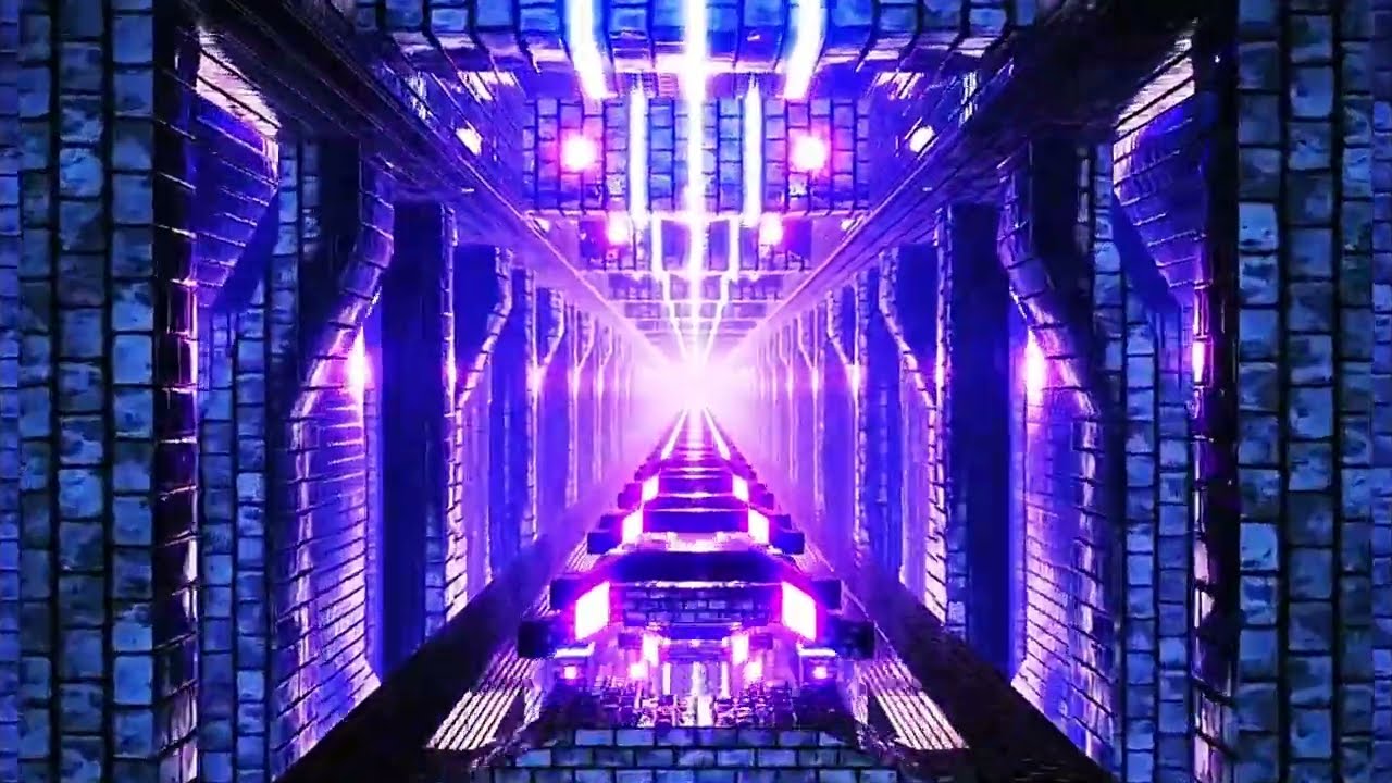 Neon J Loop Tunnel Motion 4K