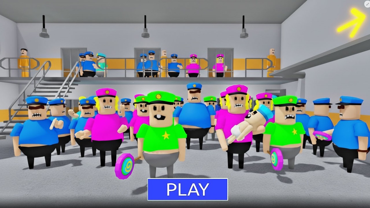 POLICE FAMILY in BARRY'S PRISON RUN! New Scary Obby (#Roblox)
