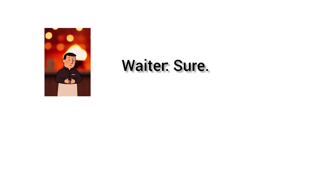 Using simple words for restaurant conversation with waiter 