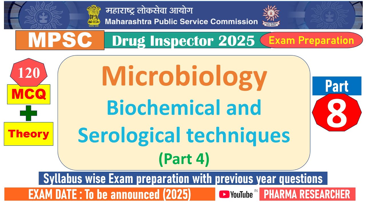 Biochemical Serological test MCQs II MPSC Drug Inspector 2025 Exam Preparation II #druginspector