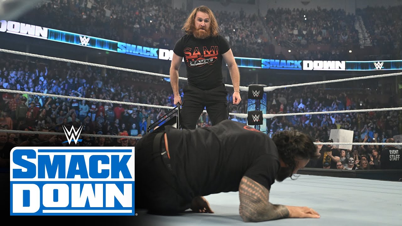 Сэми Зейн совершает внезапную атаку на Романа Рейнса: SmackDown, 3 февраля 2023 г.