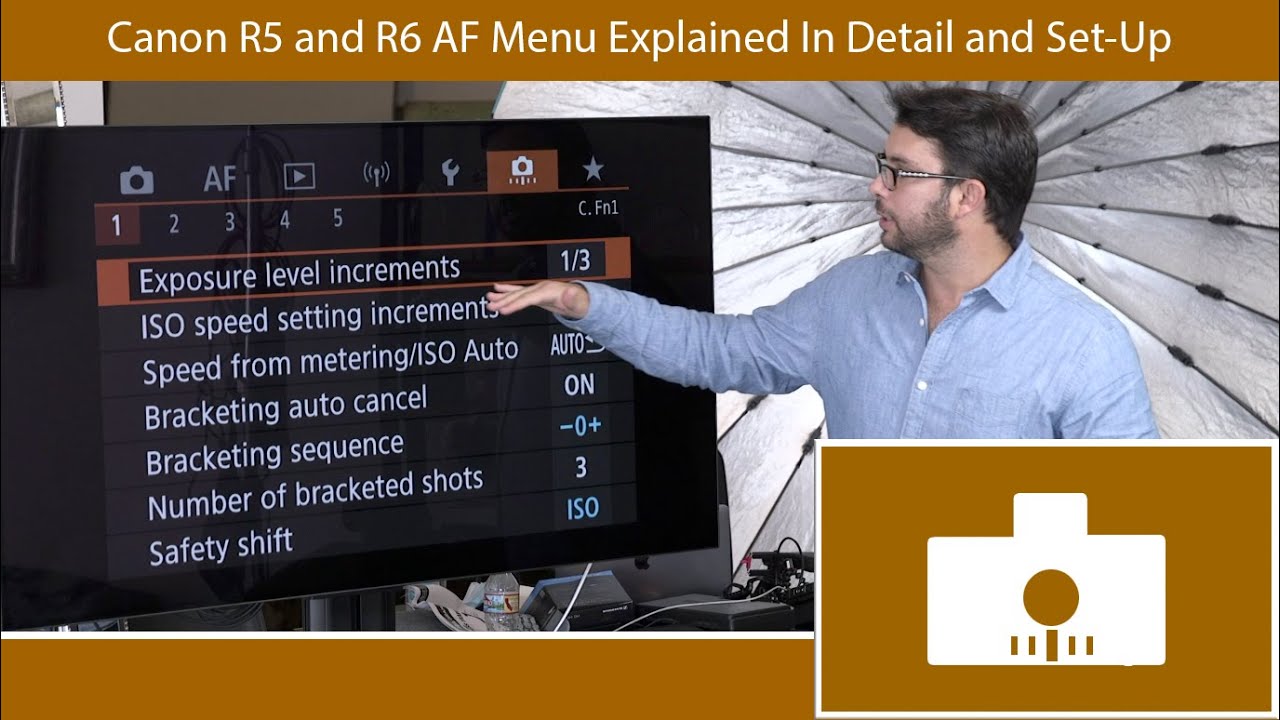 Canon R5 and Canon R6 Custom Function Menu Explained and Best Settings for people photographers.