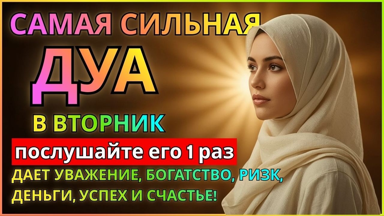 САМАЯ СИЛЬНАЯ Дуа в ВТОРНИК ДАЕТ УВАЖЕНИЕ, БОГАТСТВО, РИЗК, ДЕНЬГИ, УСПЕХ И СЧАСТЬЕ! #дуа