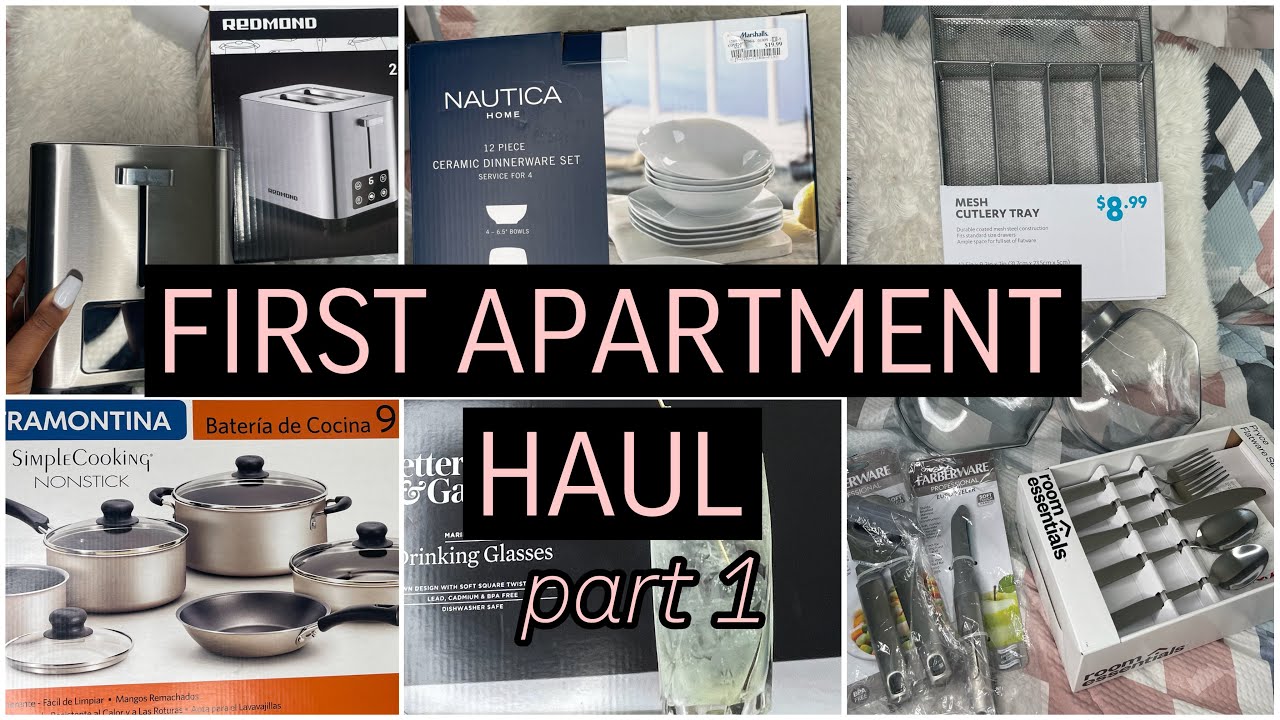 First Apartment Essentials Haul 🏠📦 Part 1 FT. Amazon, Home goods, Target + MORE.. ✨