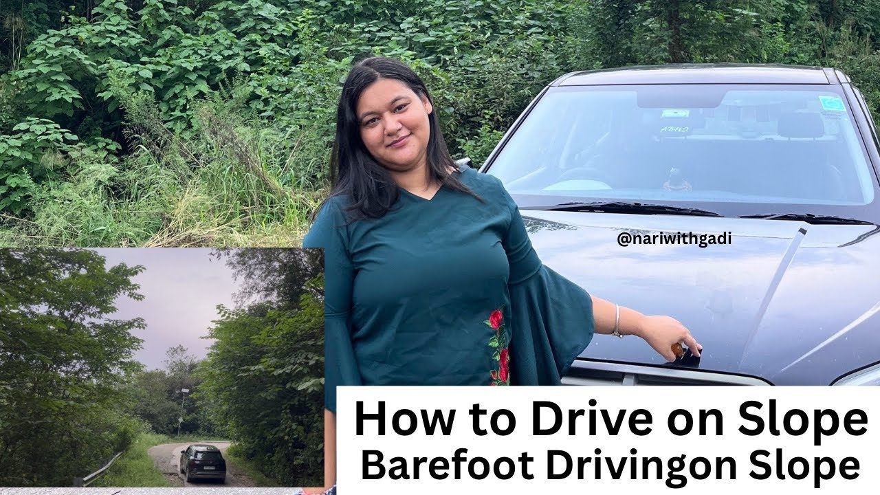 How to Drive on Slope with barefoot ( footwork on Slope Closeup) || Barefoot Driving on Slope || 