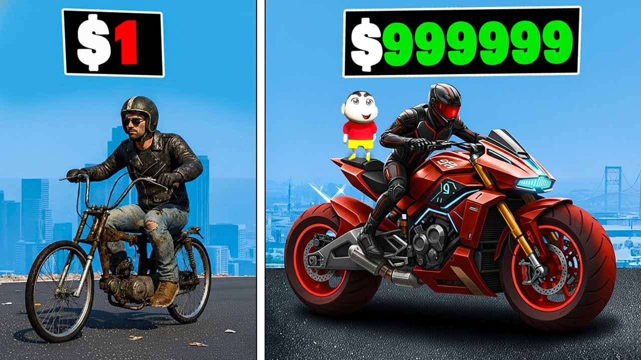 Franklin & Shinchan Unlocking $0 to $99,999,999 Bike in GTA 5