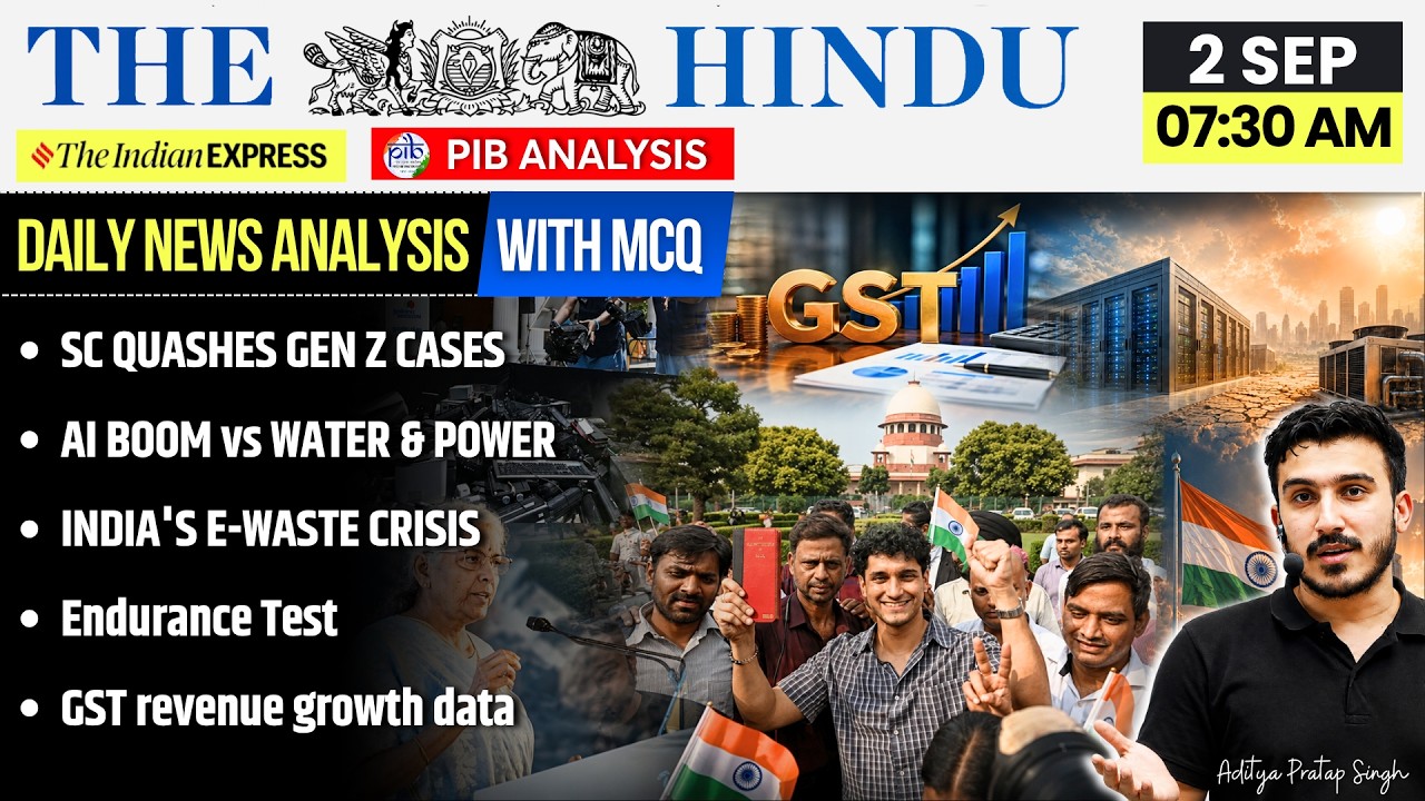 The Hindu News Analysis | 2 September 2026 | PIB Current Affairs + MCQs | UPSC Prelims & Mains
