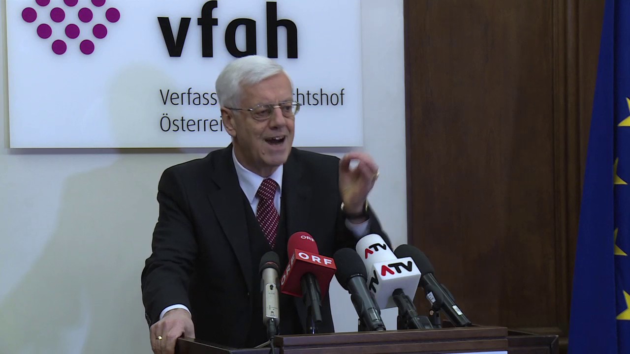 PK mit VfGH-Präsident Holzinger: Aufhebung der Stichwahl war „völlig alternativlos“