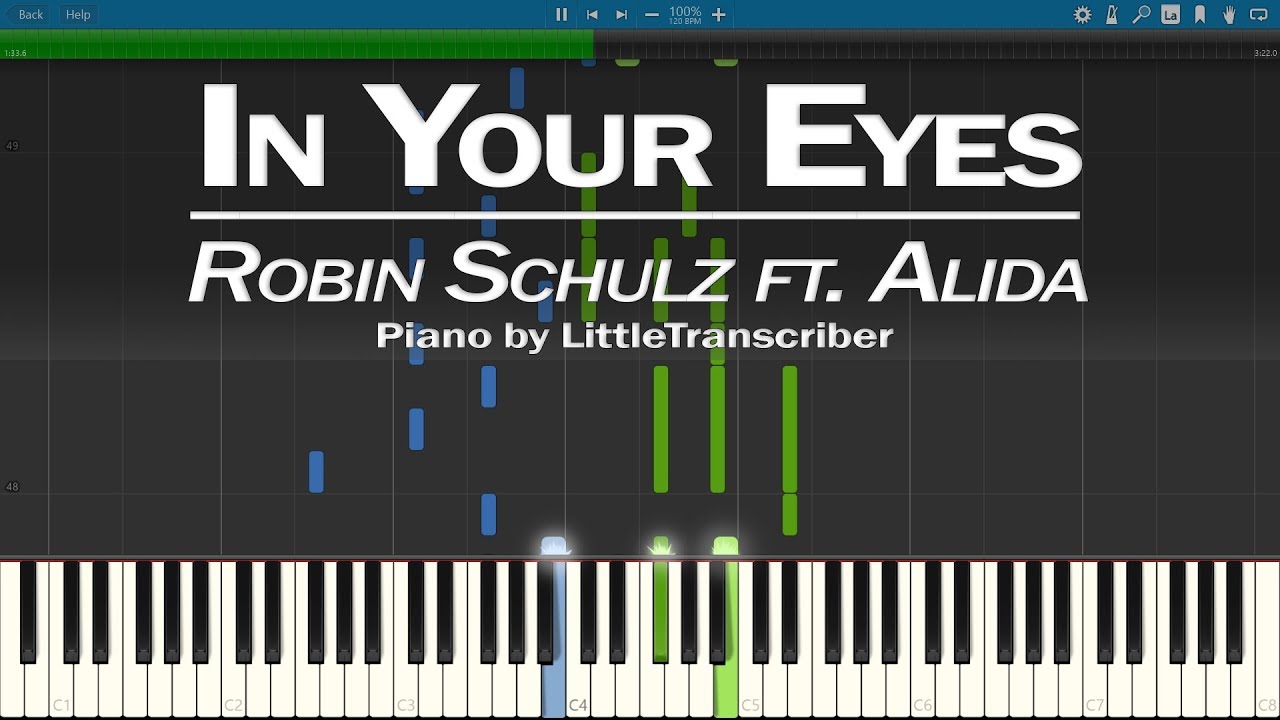 Robin Schulz ft. Alida - In Your Eyes (Piano Cover) Synthesia Tutorial by LittleTranscriber