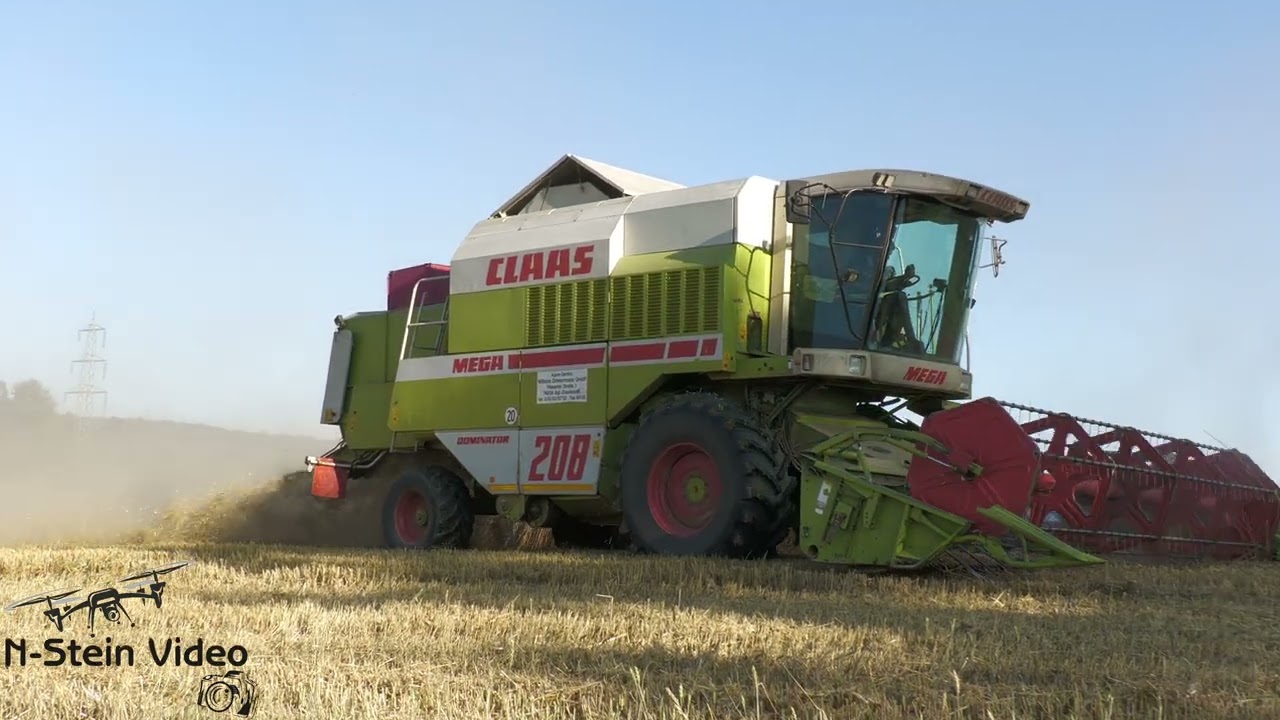 4K Weizen Ernte 2024 mit dem CLAAS Mega Dominator 208 Getreideernte 2024 Grain harvest 2024
