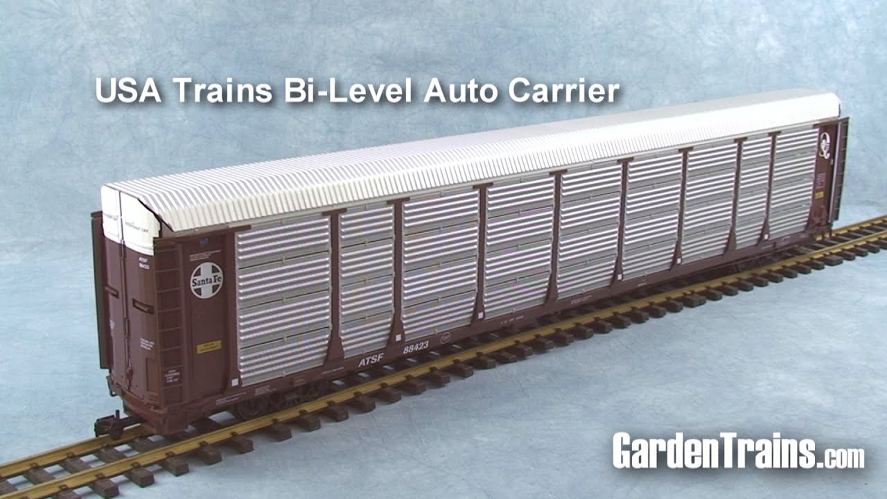 Garden Trains: UnBoxing - USA Trains Bi-Level Auto Carrier : Large Scale Garden Railroad