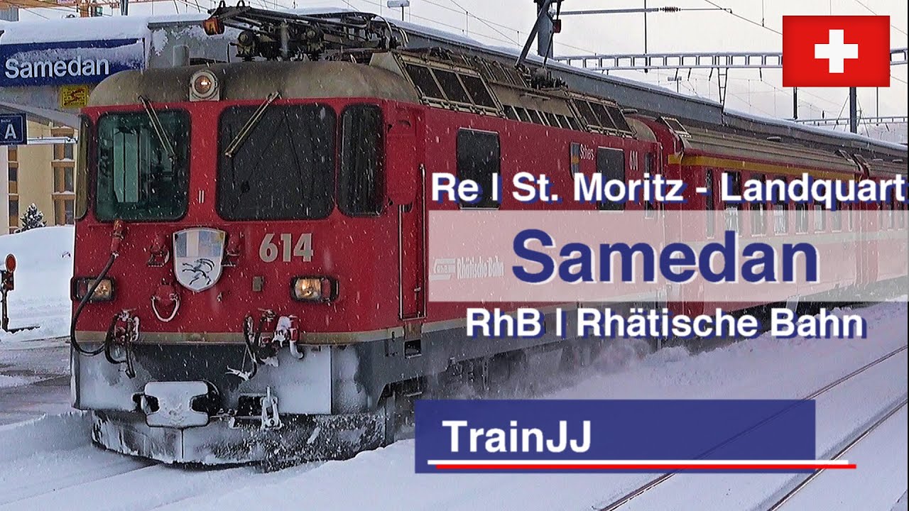 St.Moritz to Landquart RhB Train | Samedan, Switzerland | 😎Cool Down in the Summer with a snow video