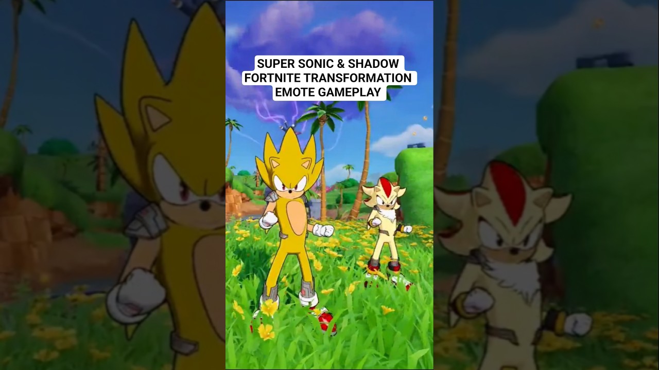 Super Sonic & Shadow Fortnite Transformation Gameplay!