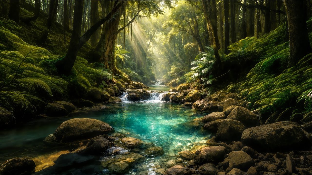 Calming Forest Ambience | Peaceful River Flow Sounds | Sleep Better, Relax Your Mind