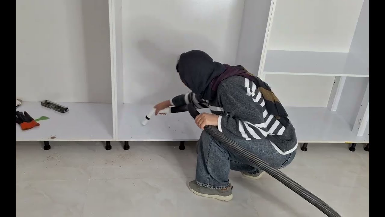 Wardrobe Installation & Cleaning Process | Bedroom Closet Assembly ASMR | Calm Renovation Cleaning