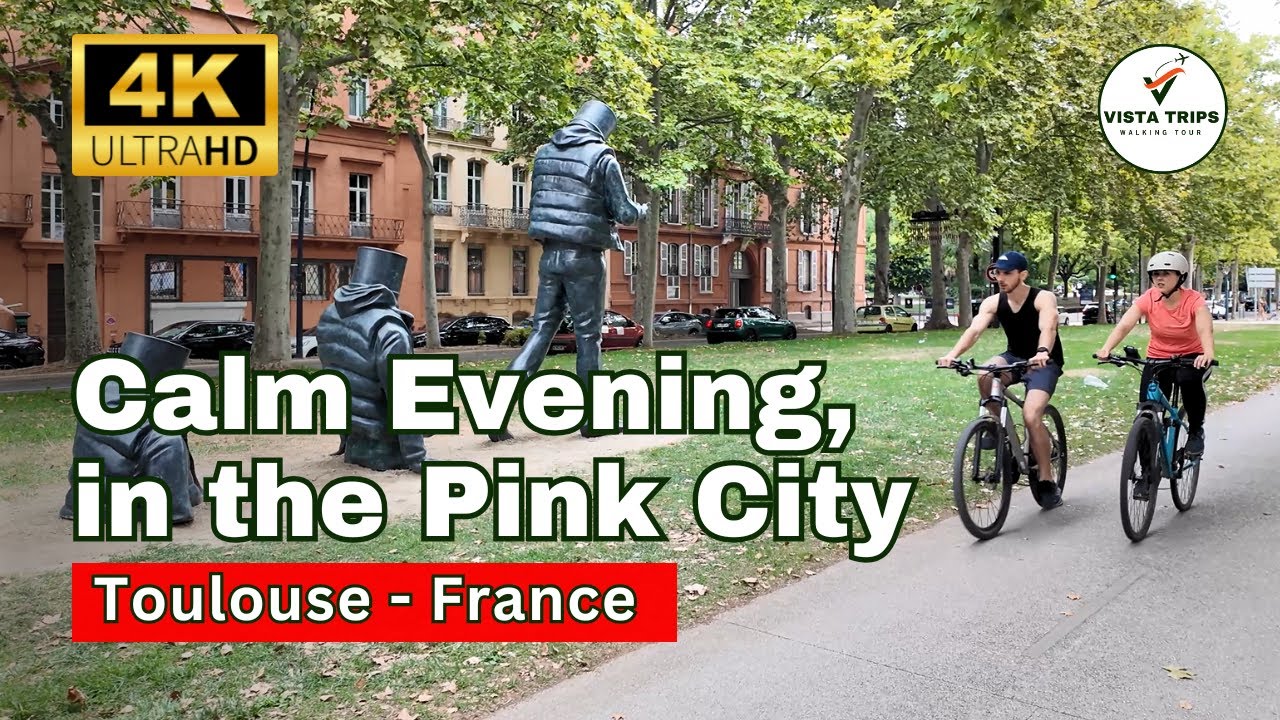 🇫🇷 France Toulouse Evening Walk 4K 2025 | Calm Stroll in the Pink City