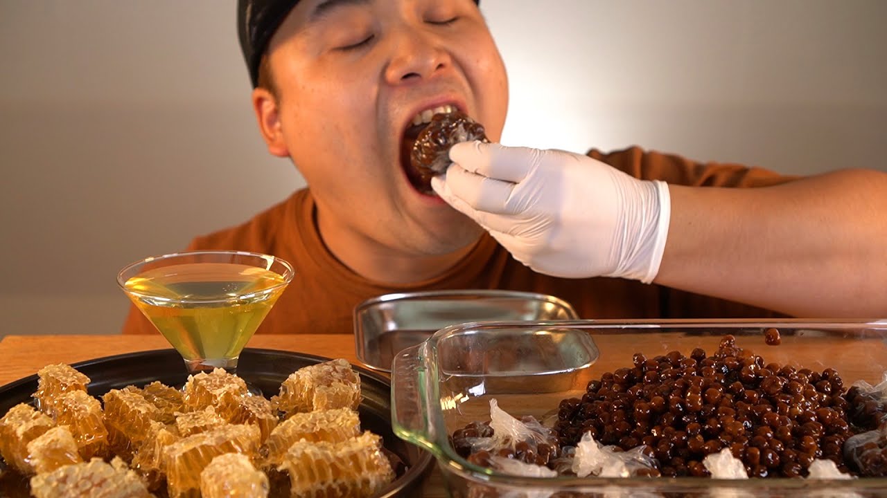 타피오카펄과 벌집꿀 먹방~!! 리얼사운드 social eating Mukbang(Eating Show)