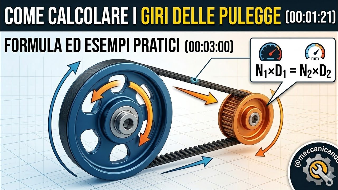 trasmissione con pulegge e cinghie @meccanicando