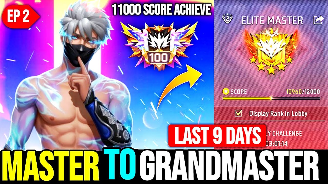 Master To Grandmaster BR Rank 9 Days 🥵 11000+ Rank Achieve In Solo !! Fast Rank pushing in solo !!