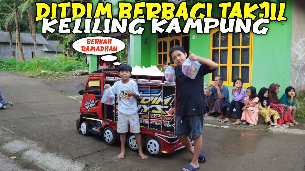DITDIM BERBAGI TAKJIL!! dimas dan kak adit semangat berbagi takjil pakai truk