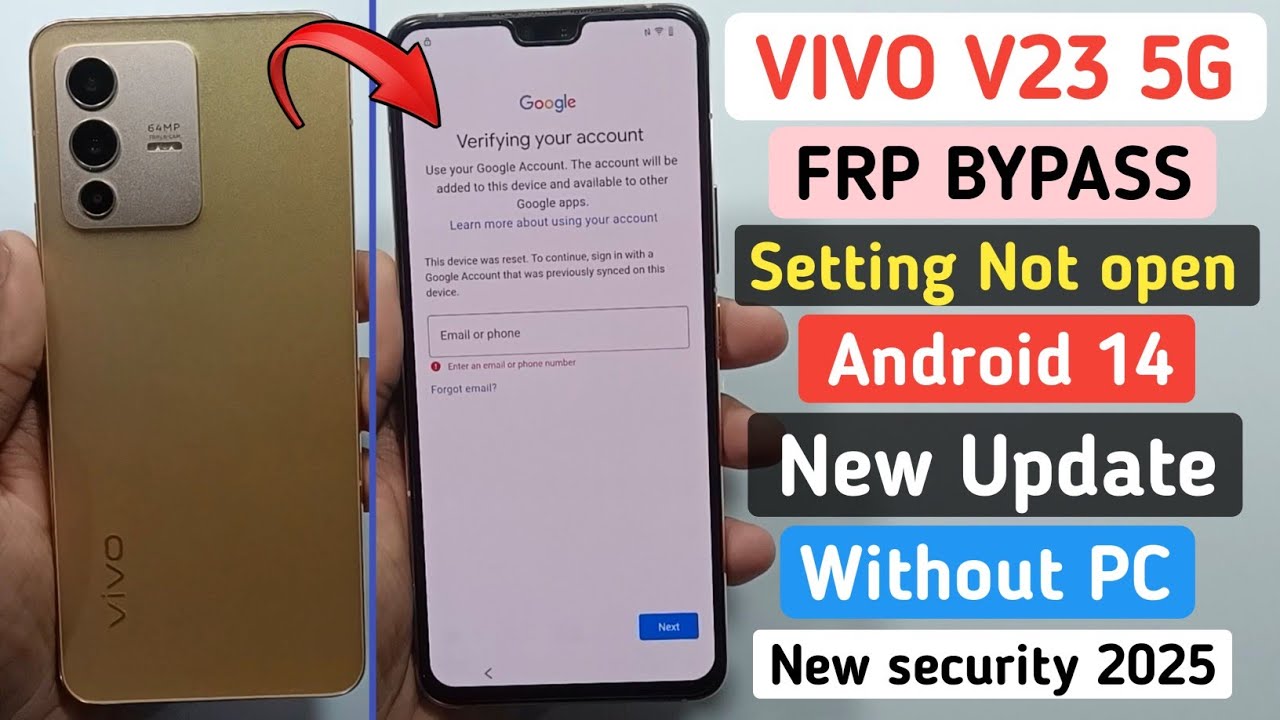 VIVO V23 5G (V2130) Frp Bypass Android 14✅Settings Not open | Latest Security Update 2025 Without Pc