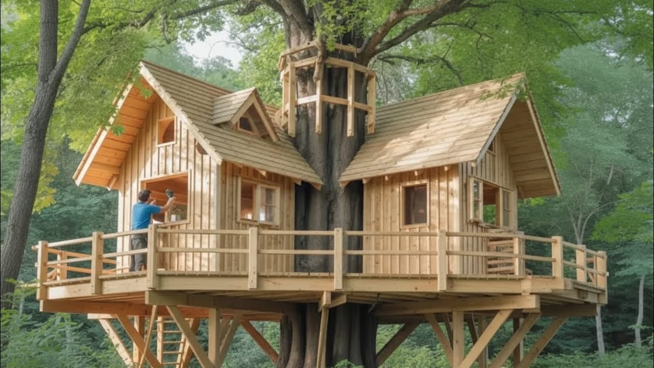 Incredible Finished Tree House in the Woods | Cinematic ASMR Reveal
