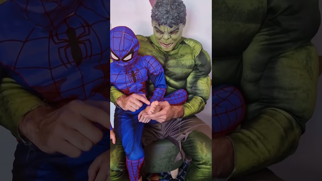 Hulk Calling with Blue Spiderman #shorts