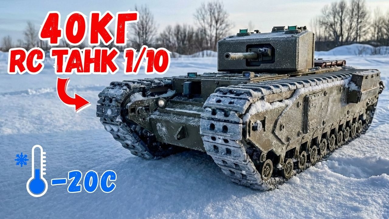 RC ТАНК 40 КГ | Встреча RC моделистов при −20°C