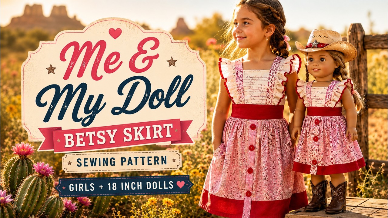American Girl Doll Sewing Pattern | Betsy Doll clothes | Skirt | Button Down | Frocks & Frolics