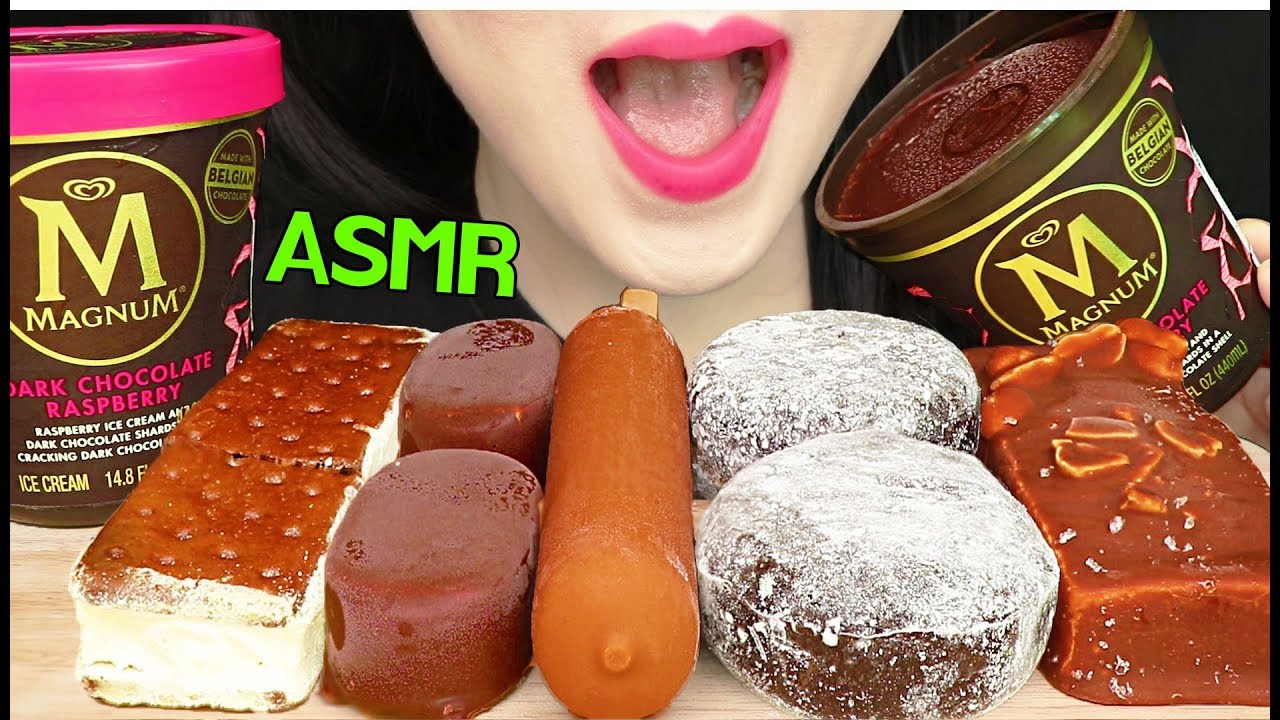 ASMR CHOCOLATE ICE CREAM *MAGNUM, RICE CAKE, ASTRONAUT ICE CREAM 초콜릿 아이스크림 *매그넘 먹방 EATING SOUNDS
