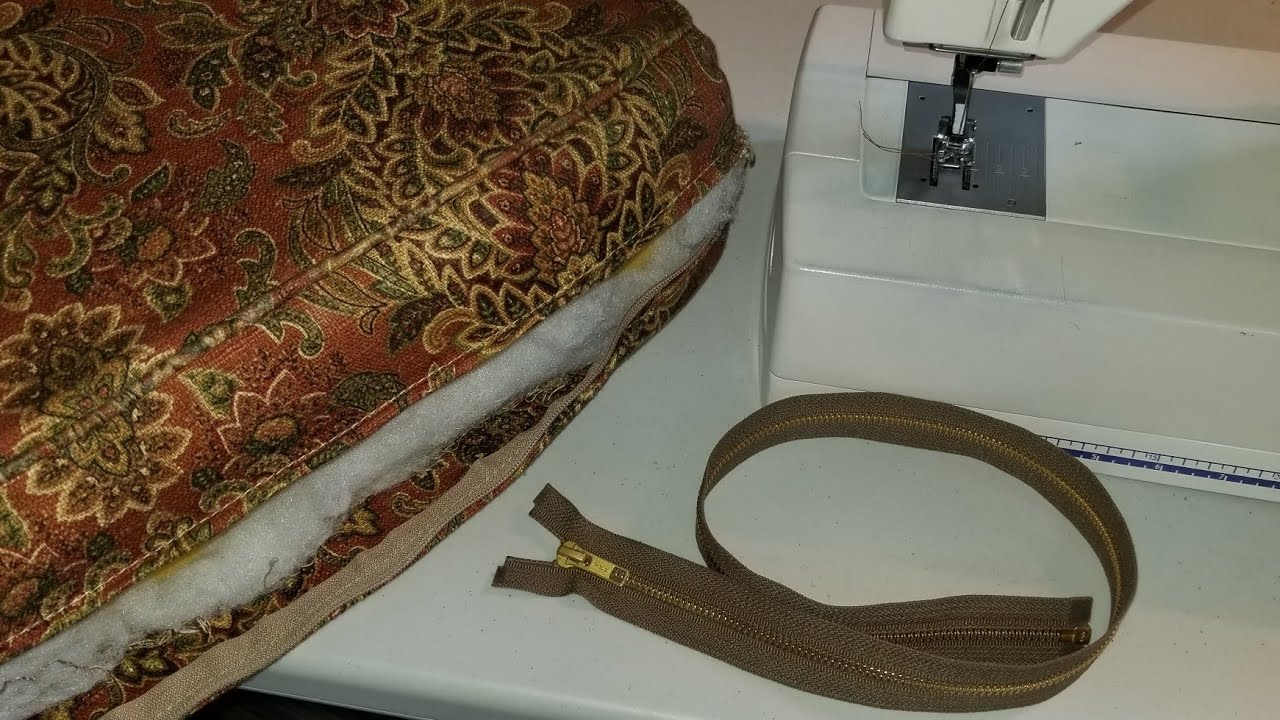zipper replacement in a chair or sofa cushion