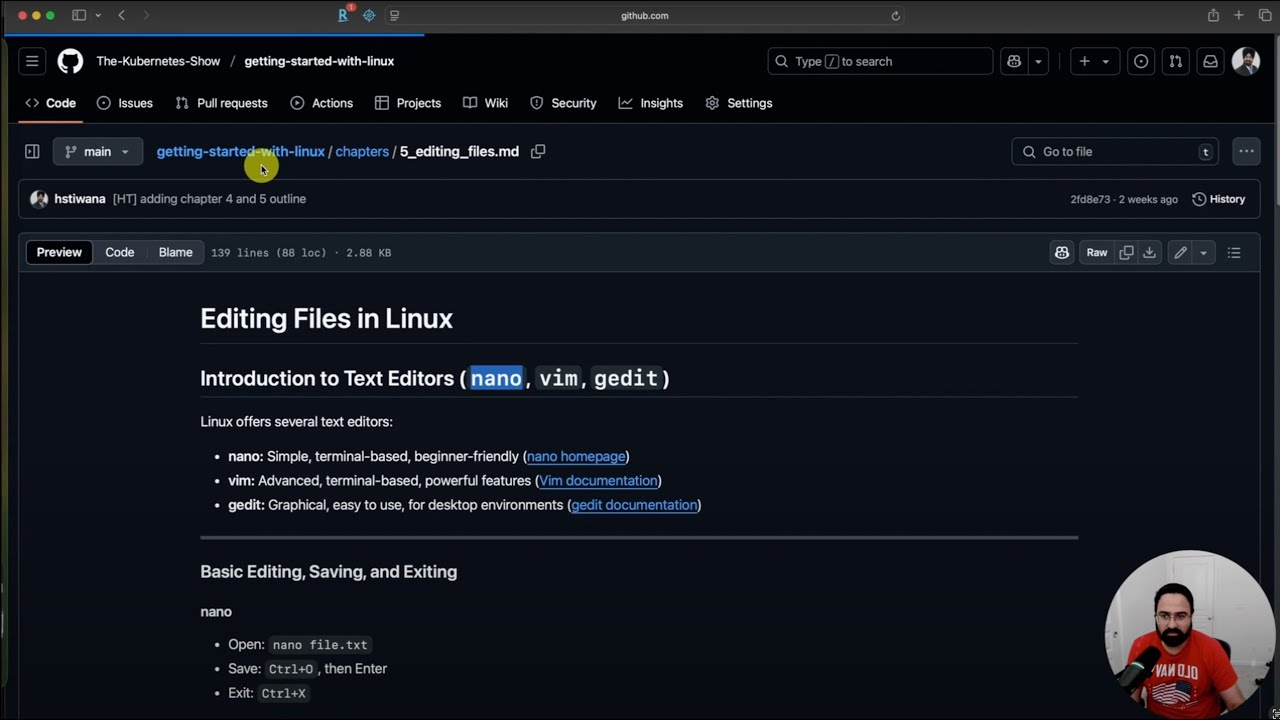 5. Linux File editors nano, vim, sed, gedit