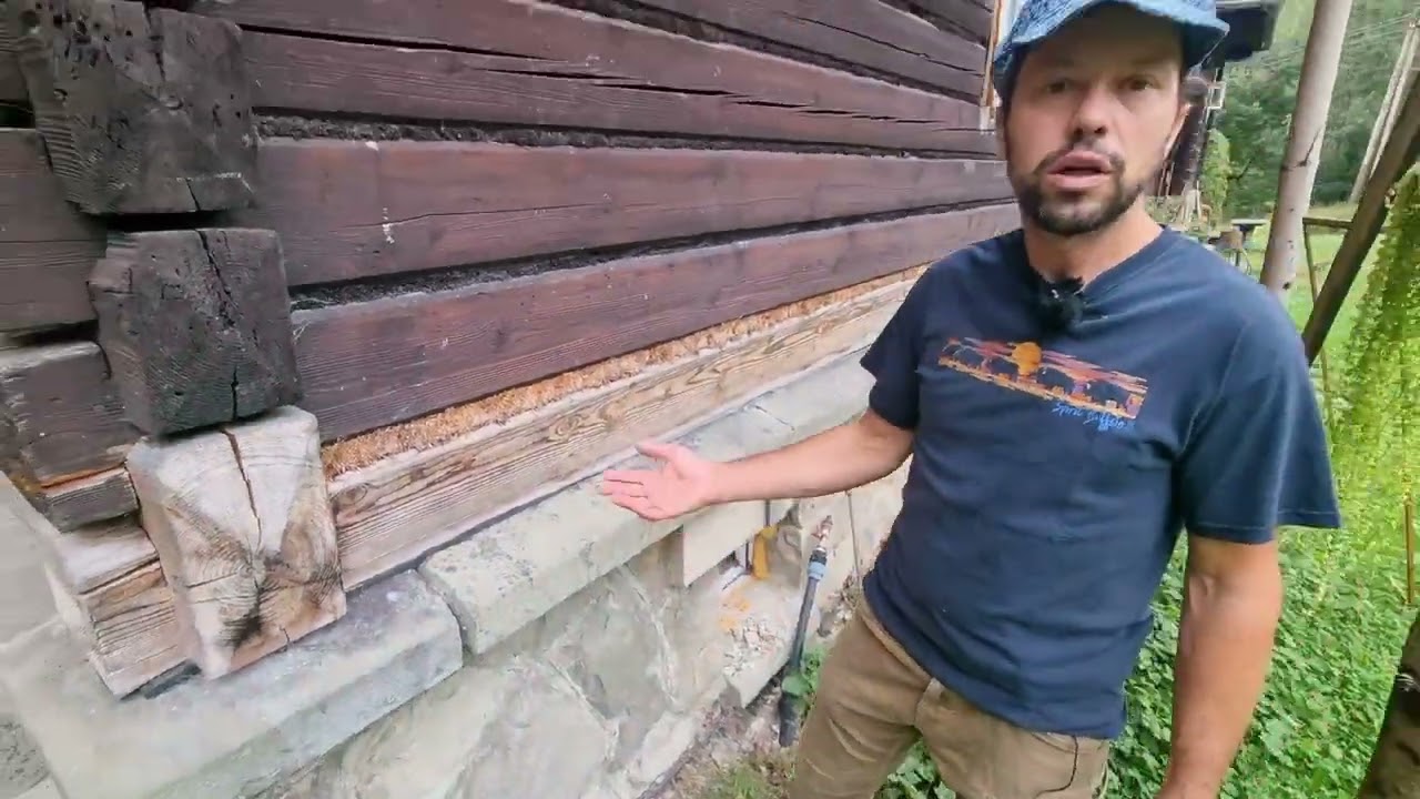Výměna shnilých trámů v roubence