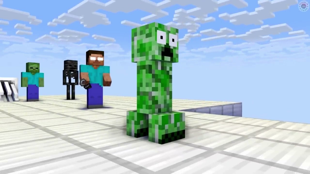 Monster School || MUSCLE RUSH RUN CHALLENGE || Minecraft Animation