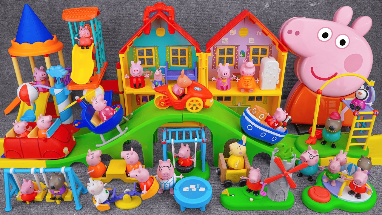 100 Minutes of Satisfying ASMR Unboxing | Adorable Peppa Pig All Around Peppa&rsquo;s Town Playset 🎠