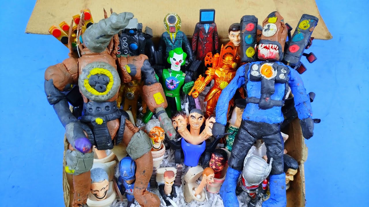 Unboxing broken speaker  saw man  vs drill man lego clay | skibidi toilet astro  zombie  figure 77