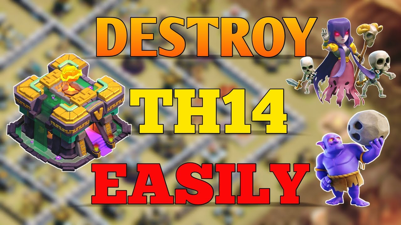 Best TH14 Attack Strategy!! TH14 Yeti Witch Bowler Attack Strategy in Coc.